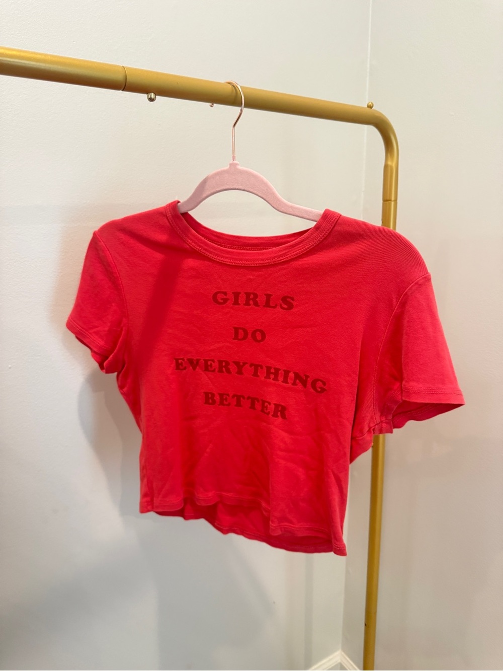 Red Graphic Crop Tee From Urban